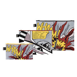 Roy Lichtenstein Whaam! set of 3 zip pockets